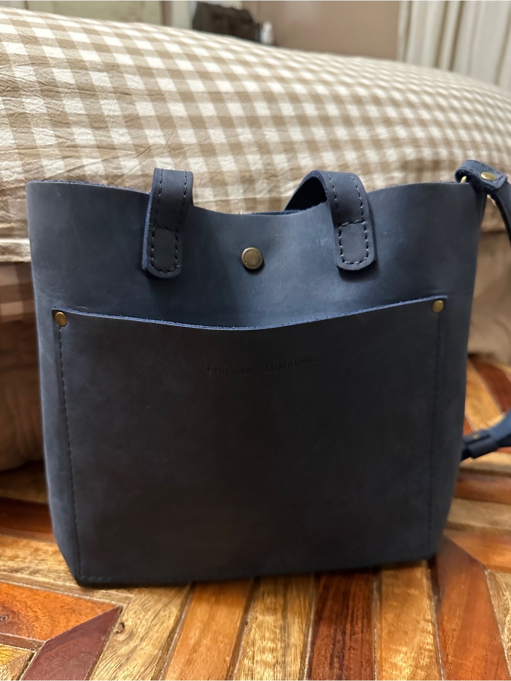 Portland Leather Deep Water Mini Crossbody Tote